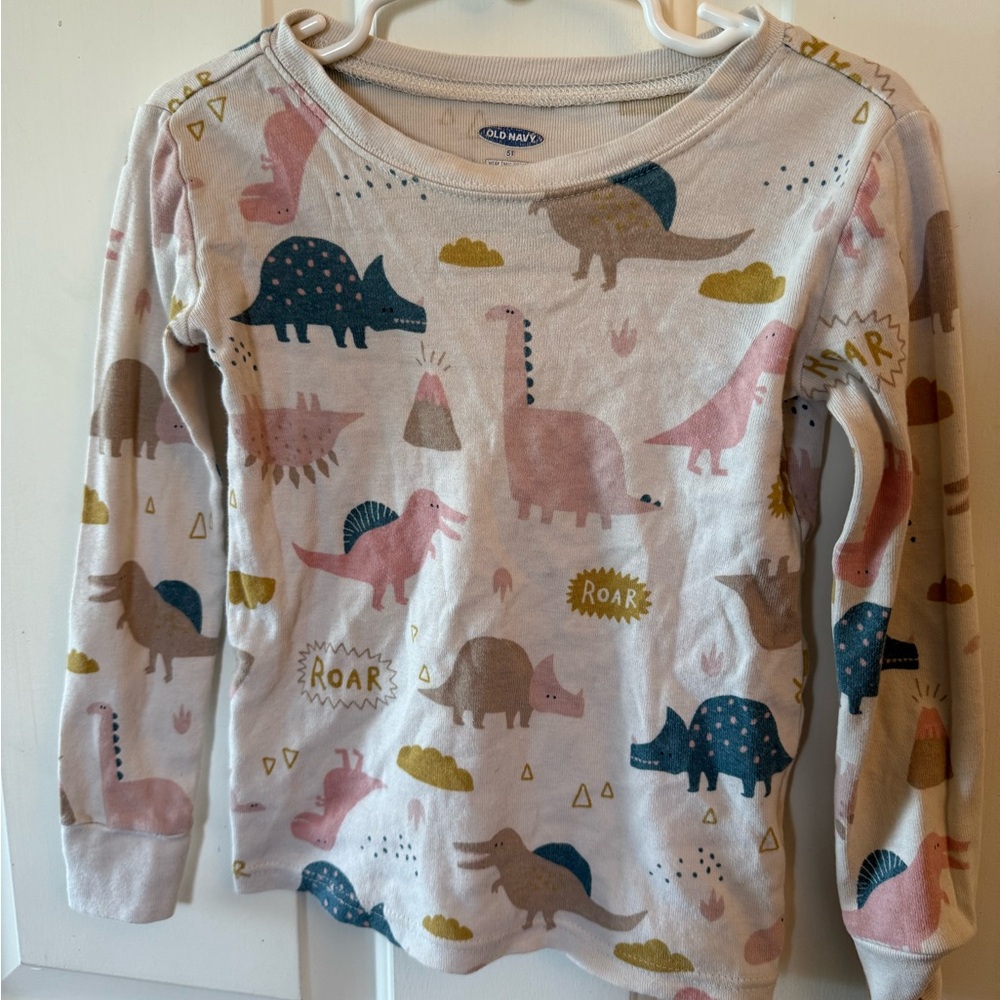 Old Navy Kids Long Sleeve Dinosaur Tee - Pink, Blue, Brown